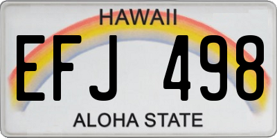 HI license plate EFJ498