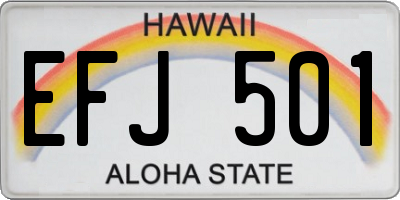 HI license plate EFJ501