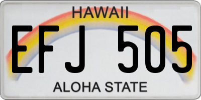 HI license plate EFJ505
