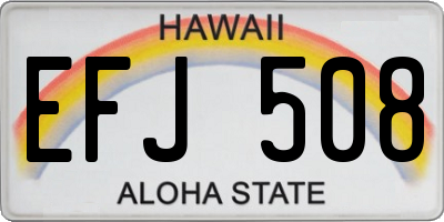 HI license plate EFJ508