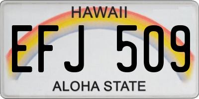 HI license plate EFJ509