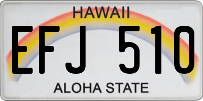 HI license plate EFJ510