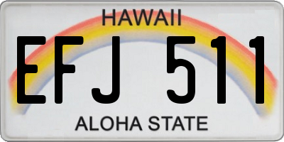 HI license plate EFJ511