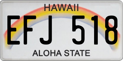 HI license plate EFJ518