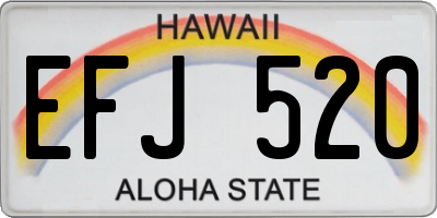 HI license plate EFJ520