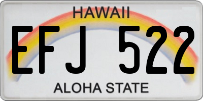 HI license plate EFJ522