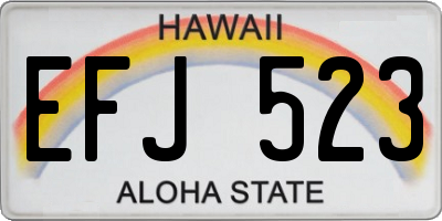 HI license plate EFJ523