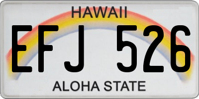 HI license plate EFJ526