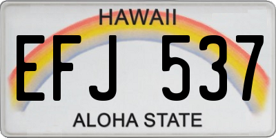 HI license plate EFJ537