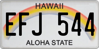 HI license plate EFJ544