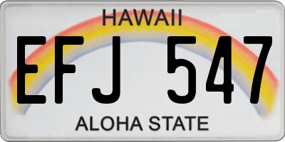 HI license plate EFJ547