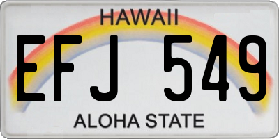 HI license plate EFJ549