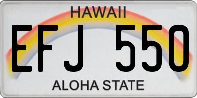 HI license plate EFJ550