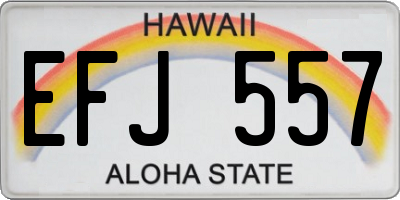 HI license plate EFJ557
