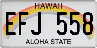 HI license plate EFJ558