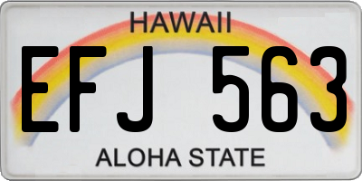 HI license plate EFJ563