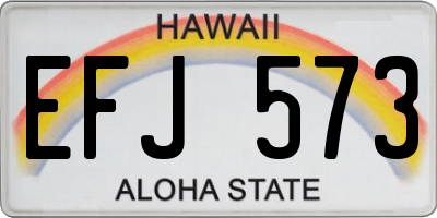HI license plate EFJ573