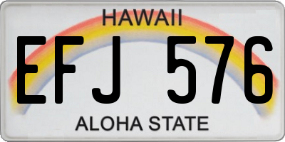 HI license plate EFJ576