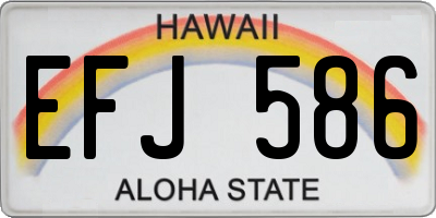 HI license plate EFJ586