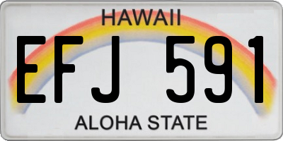 HI license plate EFJ591
