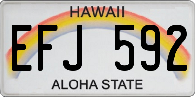 HI license plate EFJ592