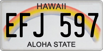 HI license plate EFJ597