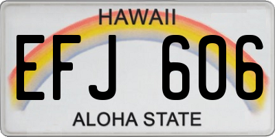 HI license plate EFJ606