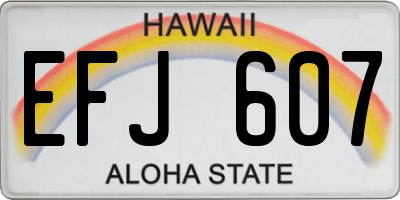 HI license plate EFJ607