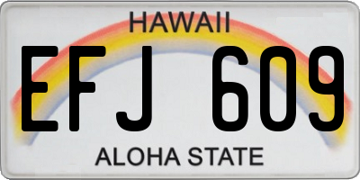 HI license plate EFJ609