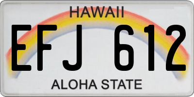 HI license plate EFJ612