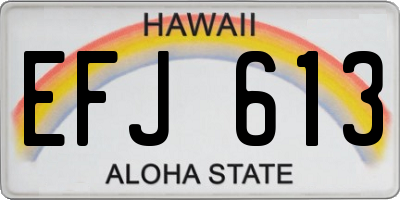 HI license plate EFJ613