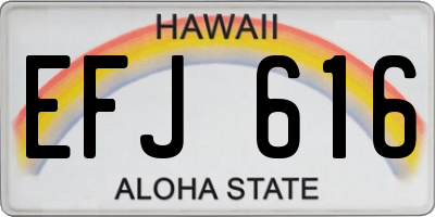 HI license plate EFJ616