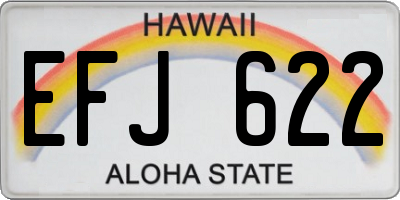 HI license plate EFJ622
