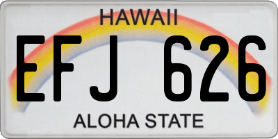 HI license plate EFJ626