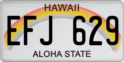 HI license plate EFJ629