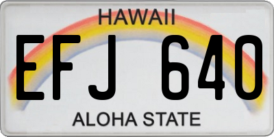 HI license plate EFJ640