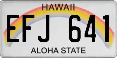 HI license plate EFJ641