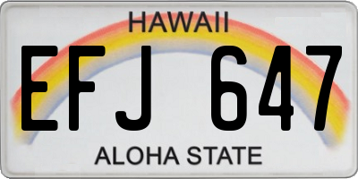 HI license plate EFJ647