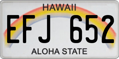 HI license plate EFJ652