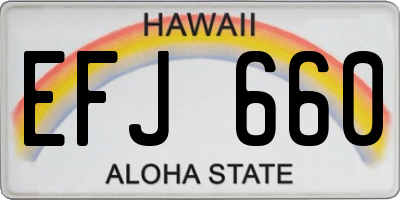 HI license plate EFJ660