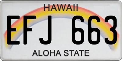 HI license plate EFJ663