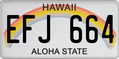 HI license plate EFJ664