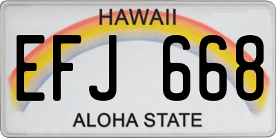 HI license plate EFJ668