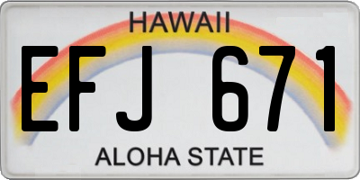 HI license plate EFJ671