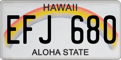 HI license plate EFJ680