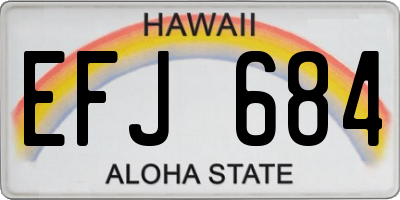 HI license plate EFJ684