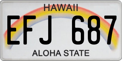 HI license plate EFJ687