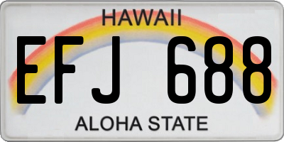 HI license plate EFJ688