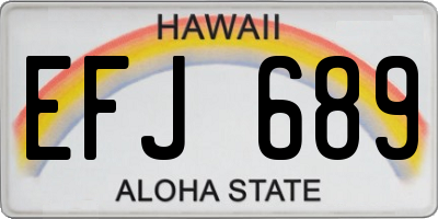 HI license plate EFJ689