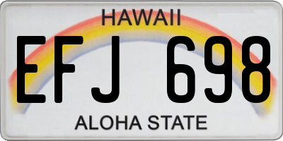 HI license plate EFJ698